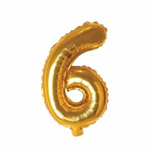 Mini 16in. Air-Fill Only Number Mylar Balloon • Gold 6