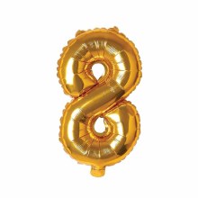 Mini 16in. Air-Fill Only Number Mylar Balloon • Gold 8