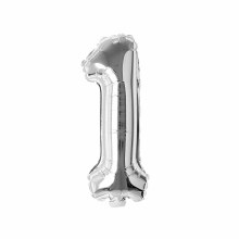 Mini 16in. Air-Fill Only Number Mylar Balloon • Silver 1