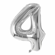 Mini 16in. Air-Fill Only Number Mylar Balloon • Silver 4