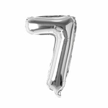 Mini 16in. Air-Fill Only Number Mylar Balloon • Silver 7