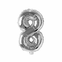 Mini 16in. Air-Fill Only Number Mylar Balloon • Silver 8