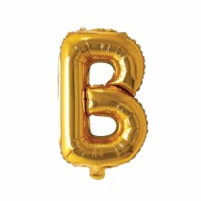 Mini 16in. Air-Fill Only Letter Mylar Balloon • Gold B