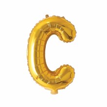 Mini 16in. Air-Fill Only Letter Mylar Balloon • Gold C