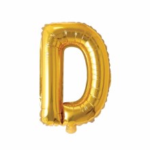 Mini 16in. Air-Fill Only Letter Mylar Balloon • Gold D