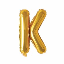 Mini 16in. Air-Fill Only Letter Mylar Balloon • Gold K