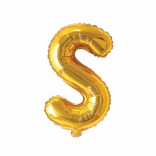 Mini 16in. Air-Fill Only Letter Mylar Balloon • Gold S