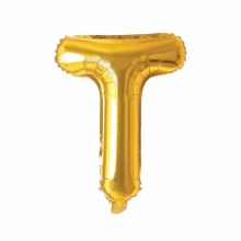 Mini 16in. Air-Fill Only Letter Mylar Balloon • Gold T