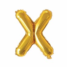 Mini 16in. Air-Fill Only Letter Mylar Balloon • Gold X