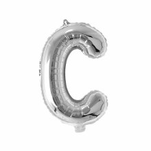 Mini 16in. Air-Fill Only Letter Mylar Balloon • Silver C