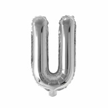 Mini 16in. Air-Fill Only Letter Mylar Balloon • Silver U