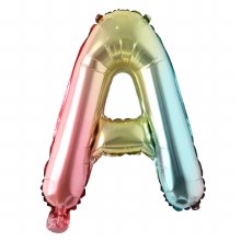 Mini 16in. Air-Fill Only Letter Mylar Balloon • Pastel Rainbow A