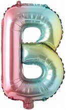 Mini 16in. Air-Fill Only Letter Mylar Balloon • Pastel Rainbow B