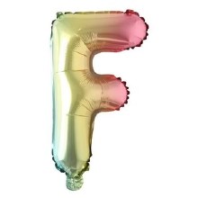 Mini 16in. Air-Fill Only Letter Mylar Balloon • Pastel Rainbow F