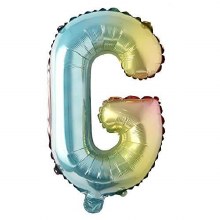 Mini 16in. Air-Fill Only Letter Mylar Balloon • Pastel Rainbow G