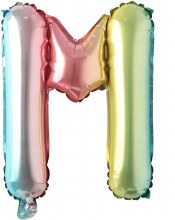 Mini 16in. Air-Fill Only Letter Mylar Balloon • Pastel Rainbow M