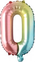 Mini 16in. Air-Fill Only Letter Mylar Balloon • Pastel Rainbow O