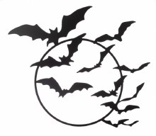 Wall Decor Iron Bats Blk