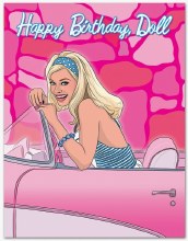 Happy Bday Doll Margot Barbie Card