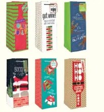 Bottle Gift Bag Xmas Asst.