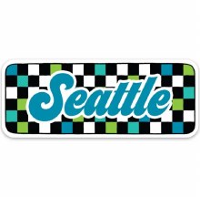 Sticker Seattle Checkered