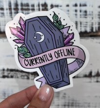 Currently Offline Coffin • 3in. Water Resistant Sticker