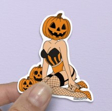 Sticker Pumpkin Pin Up