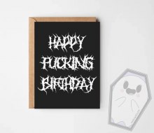 Card Happy Birthday Metal Text