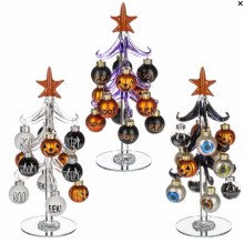 Halloween Glass Tree w/ Ornaments