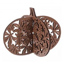 Lasercut Pumpkin Decor Small Brown