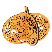 Lasercut Pumpkin Decor Large Orange