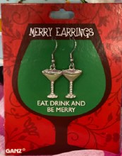 Merry Earrings ~ Martini Glasses