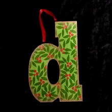 Merry Initials Ornament ~ D