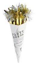 Party Horn Gold & Silver 6ct