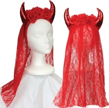 Headband Devil Veil Red