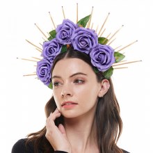 Rose Headband w/ Spikes Purple