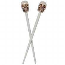 White Skull Hair Sticks