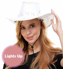 Light Up Cowboy Hat White