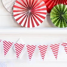 Candy Cane Striped Pennant Banner ~ 9'