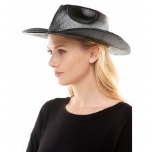 Cowboy Hat Metallic Black