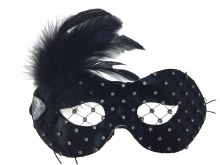 Mask Gemstone Net Feather Blk