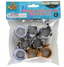 Slap Bracelets Animal Print 8pk
