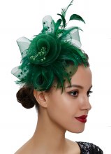 Fascinator Feather Elegant Grn