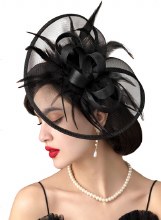Fascinator Black w/ Feathers
