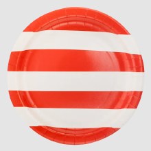 Red & White Striped Plates