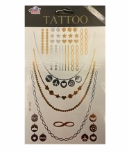 Metallic Tattoos • Peace & Love Chains
