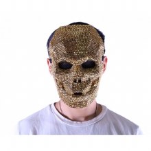 Mask Skull Full Rhinestone Gld