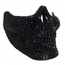 Skull Rhinestone Half Mask ~Black