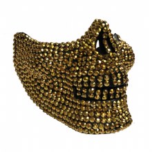 Skull Rhinestone Half Mask ~Gold