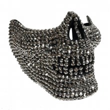 Skull Rhinestone Half Mask ~Silver